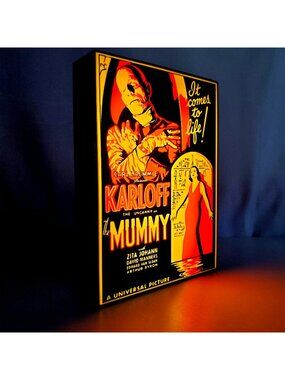 The Mummy LED Light Box - Boris Karloff Universal Monsters Lighted Sign - 9" x 7